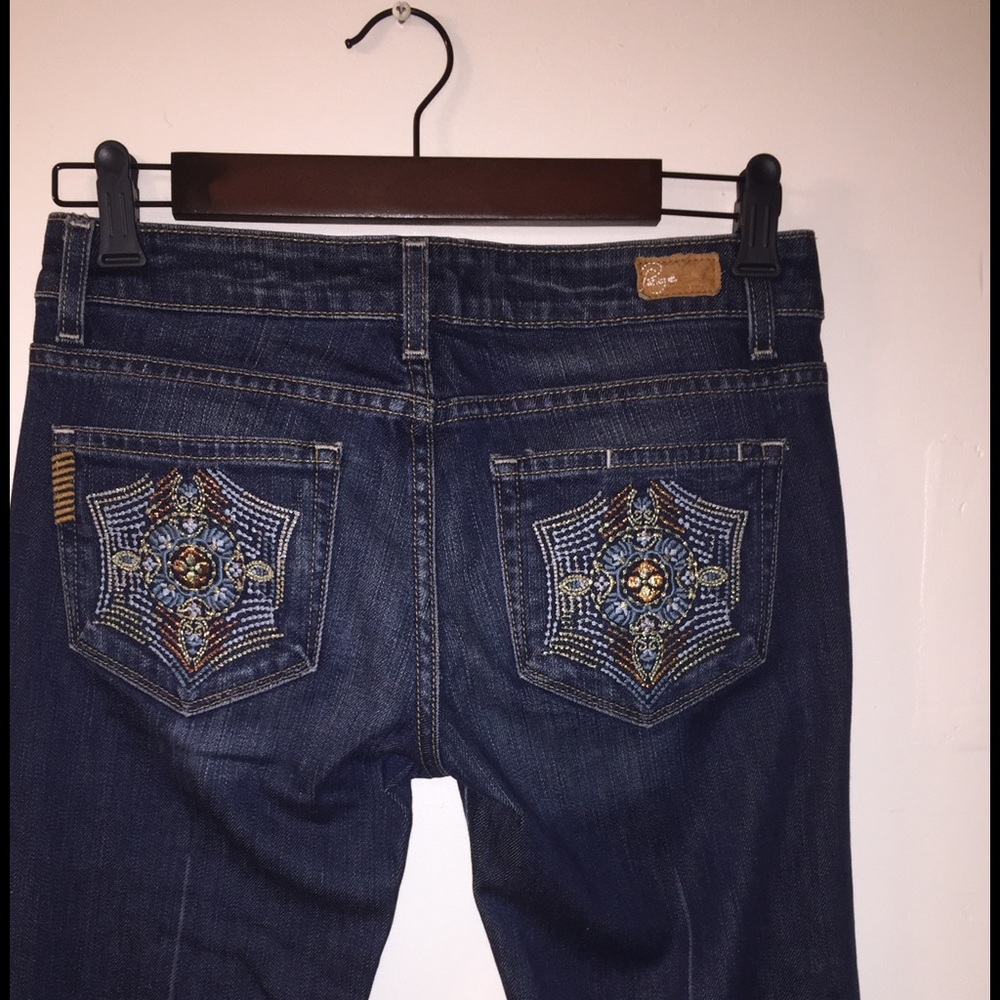 Paige Embellished Pockets Laurel Canyon Jeans